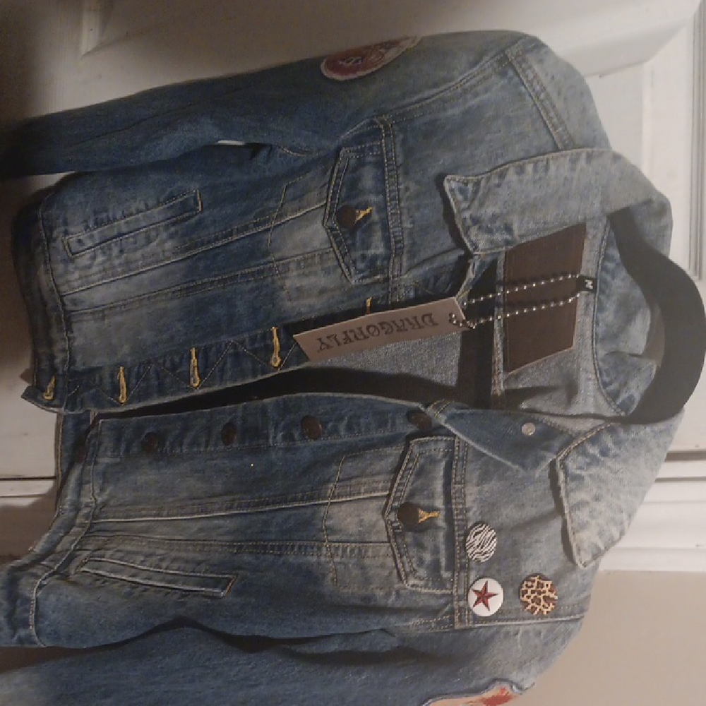 Divercity Women's Blue Denim Jacket with Patches